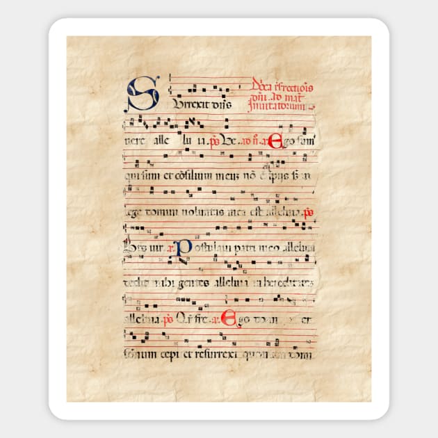 Gregorian Chant Medieval Manuscript No. 1 Magnet by Pixelchicken